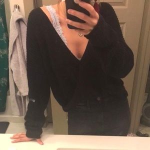 8 Red Butterflies Slouchy Knit Sweater